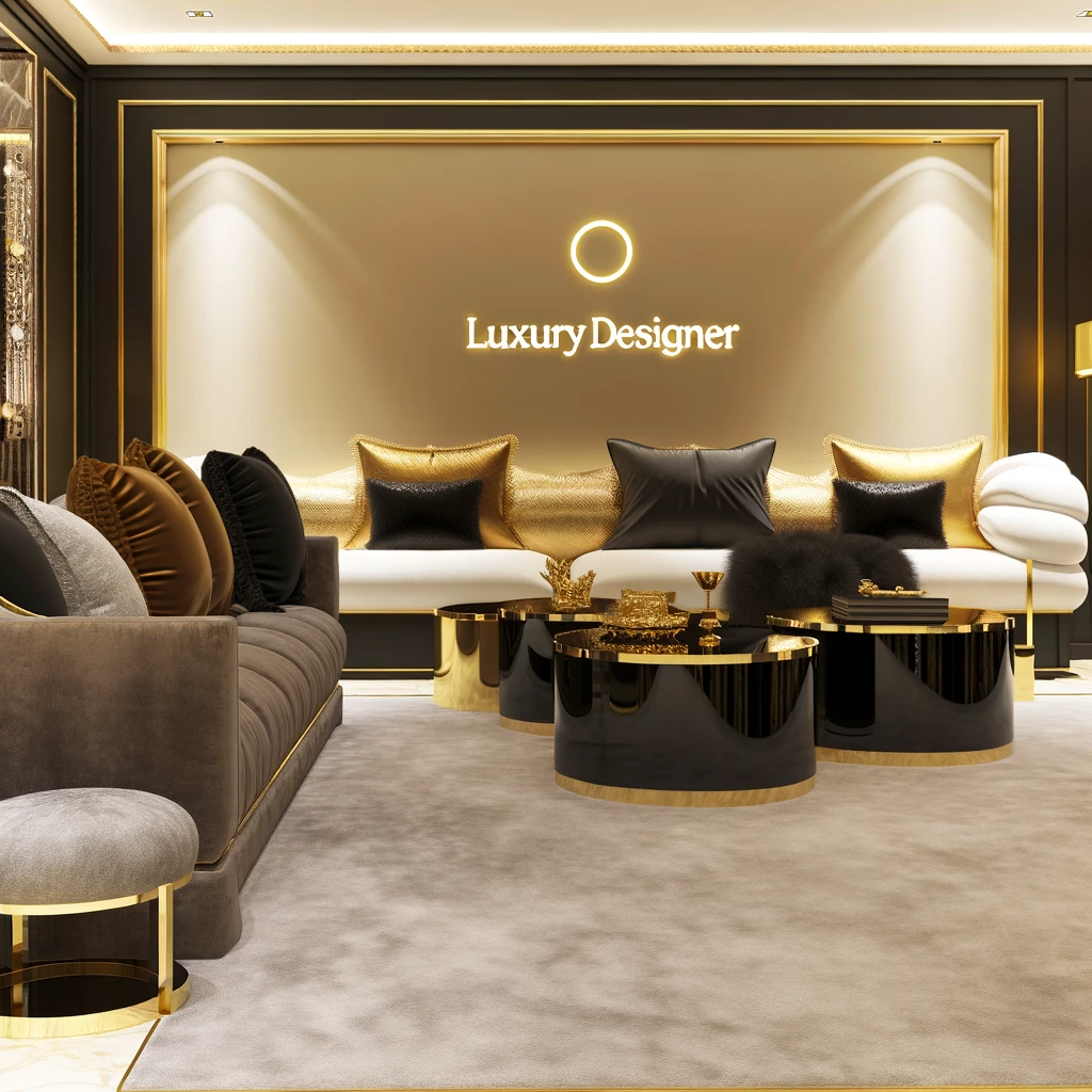 DALL·E 2024-03-19 00.23.54 - An elegant, luxurious living room with plush furnishings and golden accents. The room is designed in a high-end, sophisticated style with a color sche